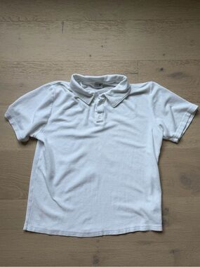 NN07 No Nationality Polo 03 White Pique Polo Shirt L